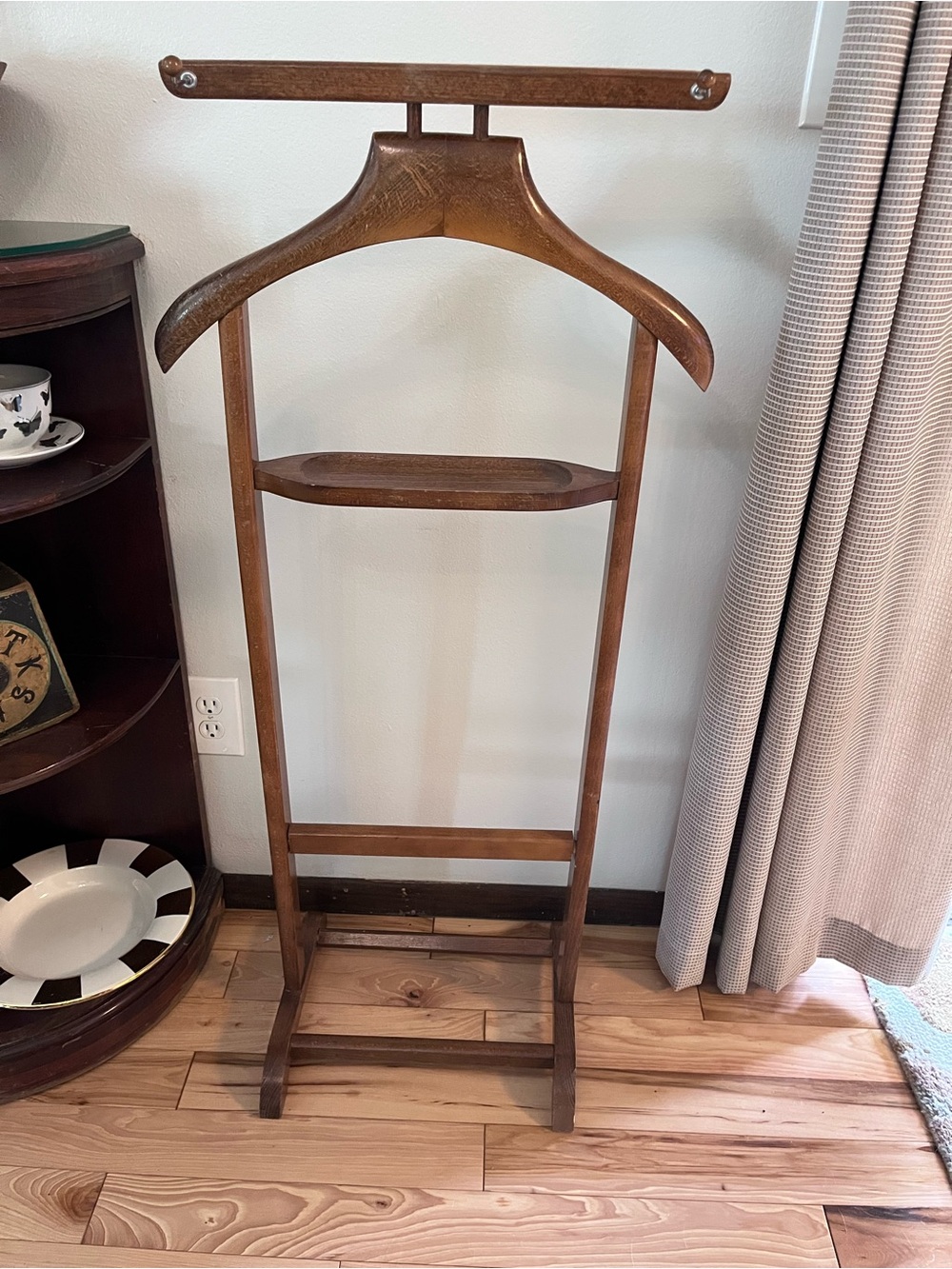 Wooden Valet Stand in Warm Brown